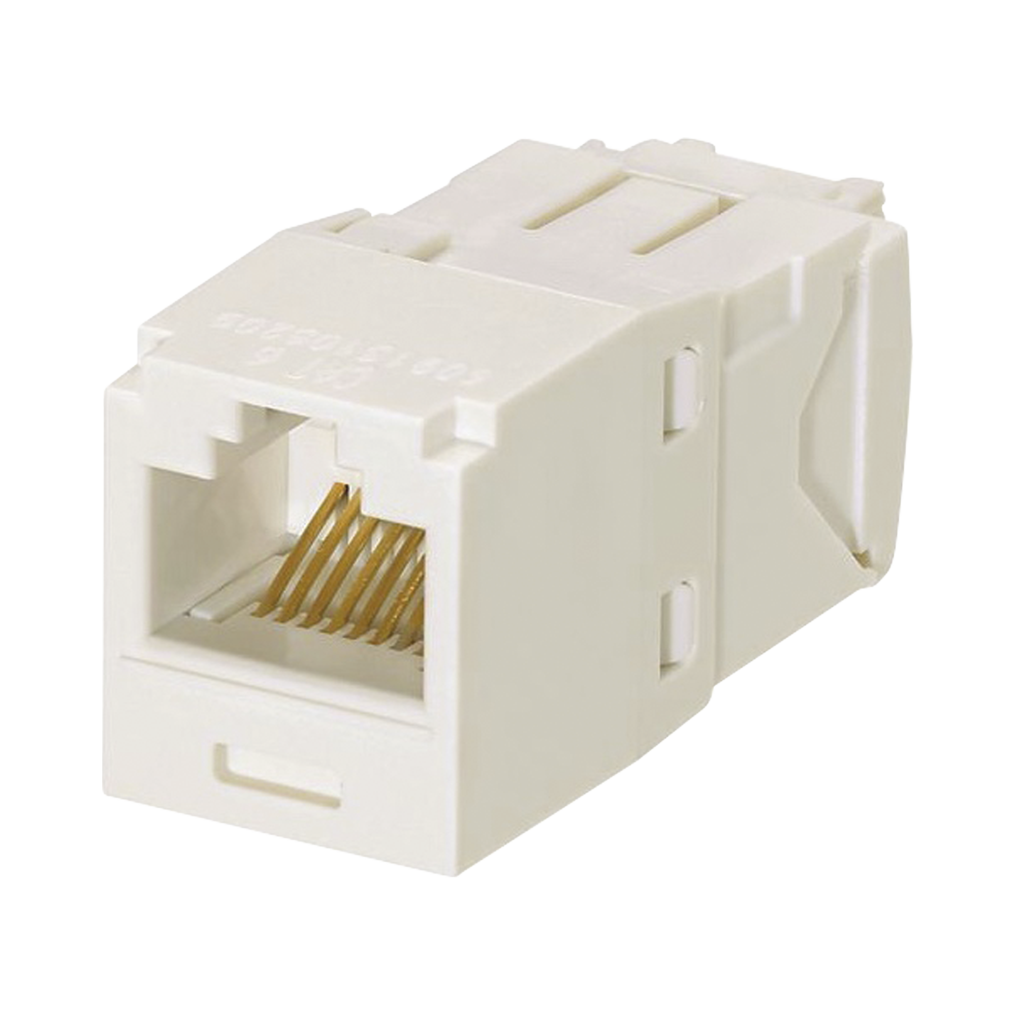 Conector Jack RJ45 Estilo TG, Mini-Com, Categoría 6, de 8 posiciones y 8 cables, Color Blanco Mate Conector Jack RJ45 Estilo TG, Mini-Com, Categoría 6, de 8 posiciones y 8 cables, Color Blanco Mate